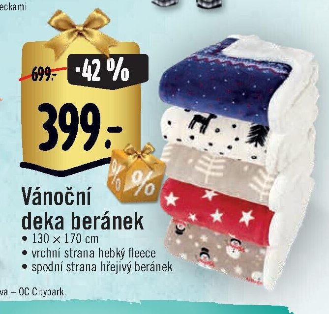 Vánoční deka beránek
