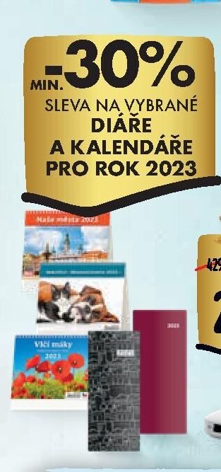 Sleva na vybrané diáře a kalendáře