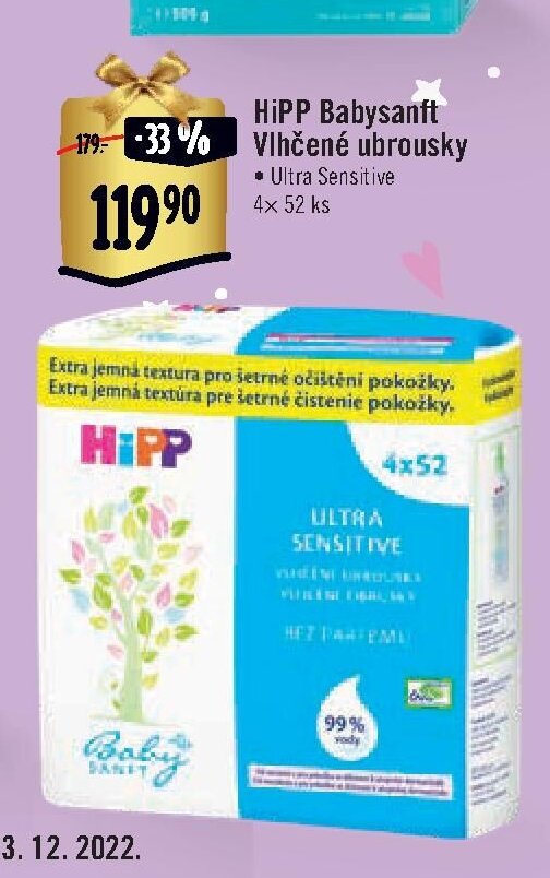 HiPP Babysanft Vlhčené ubrousky