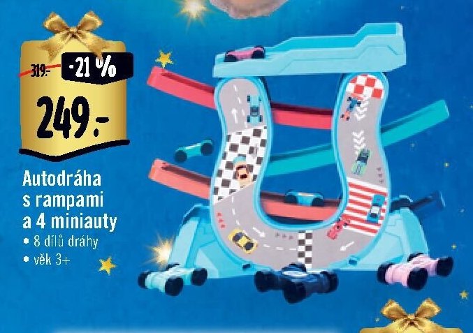 Autodráha s rampami a 4 miniauty