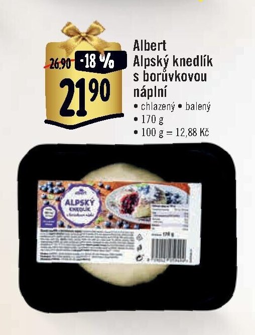 Albert Alpský knedlík s borůvkovou náplní