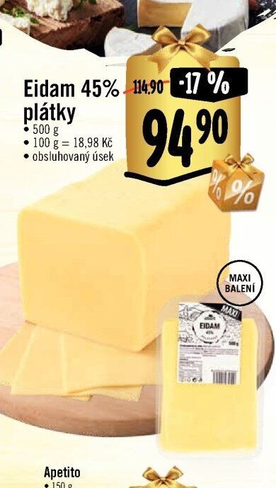Eidam 45% plátky