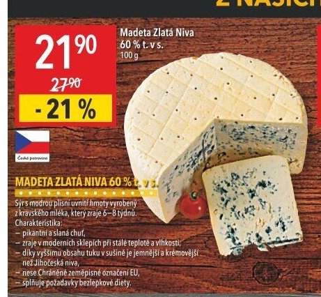 Madeta Zlatá Niva 60 % t. v s.