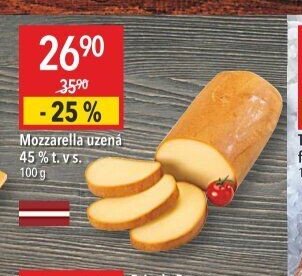 Mozzarella uzená 45 % t. v s.
