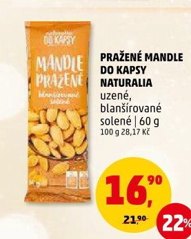 Mandle uzené pražené Naturalia