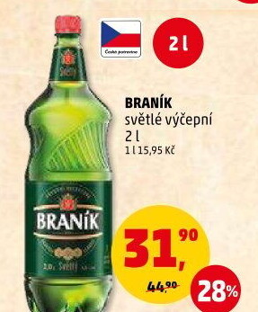 Pivo světlé výčepní 10° Braník