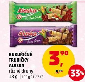 Trubičky bez lepku Alaska