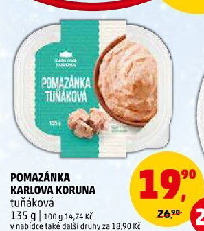 Tuňáková pomazánka Karlova Koruna