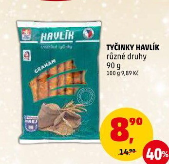 Tyčinky trvanlivé se sýrem a solí Havlík