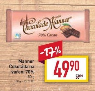 Manner Čokoláda na vaření 70%