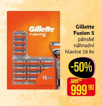 Gillette Fusion 5 pánské náhradní hlavice 16 ks