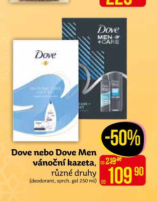 Dove nebo Dove Men vánoční kazeta, různé druhy