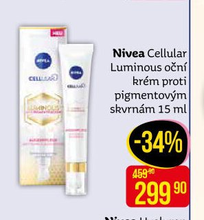 Nivea Cellular Luminous oční krém proti pigmentovým skvrnám 15 ml