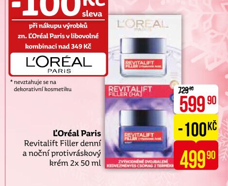 L'Oréal Paris Revitalift Filler denní a noční protivráskový krém 2x 50 ml