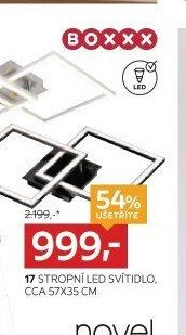 17 STROPNÍ LED SVÍTIDLO, CCA 57X35 CM