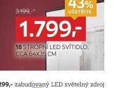 18 STROPNÍ LED SVÍTIDLO, CCA 64X35 CM