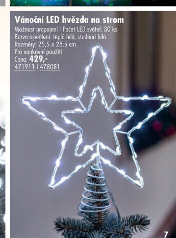 Vánoční LED hvězda na strom - UNI HOBBY akcniletaky.com
