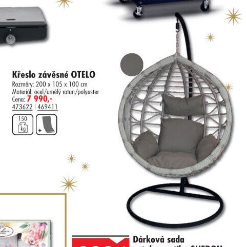 Křeslo závěsné OTELO - UNI HOBBY akcniletaky.com