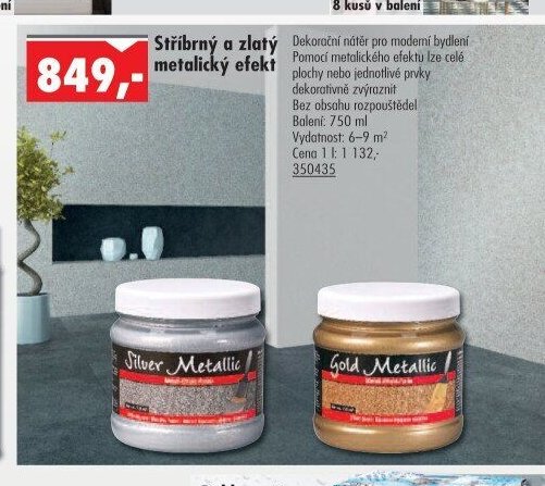 Stříbrný a zlatý metalický efekt - UNI HOBBY akcniletaky.com
