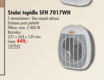 Stolní topidlo SFH 7017WH - UNI HOBBY akcniletaky.com