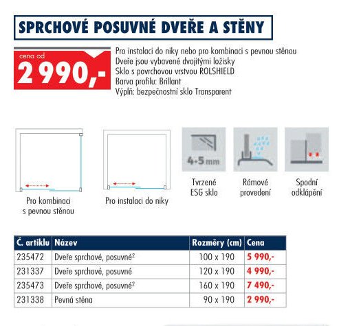 Sprchové posuvné dveře a stěny - UNI HOBBY akcniletaky.com