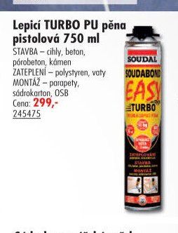 Lepicí TURBO PU pěna pistolová 750 ml - UNI HOBBY akcniletaky.com