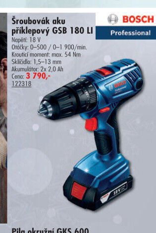 Šroubovák aku příklepový GSB 180 LI - UNI HOBBY akcniletaky.com
