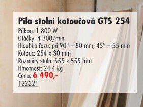 Pila stolní kotoučová GTS 254 - UNI HOBBY akcniletaky.com