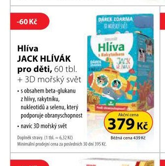 Hlíva JACK HLÍVÁK pro děti, 60 tbl. + 3D mořský svět