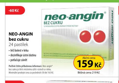 NEO-ANGIN bez cukru 24 pastilek