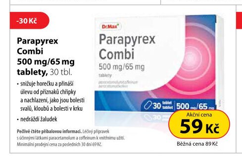 Parapyrex Combi 500 mg/65 mg tablety, 30 tbl.