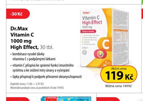 Dr.Max Vitamin C 1000 mg High Effect, 30 tbl.
