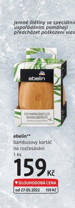 Kartáč na vlasy bambusový Ebelin