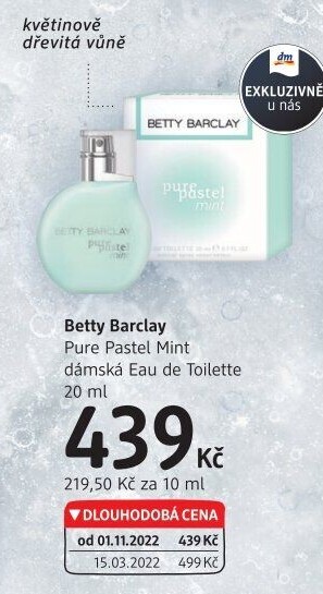 Toaletní voda dámská Pure Pastels Mint Betty Barclay