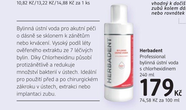 Ústní voda bylinná professional Herbadent