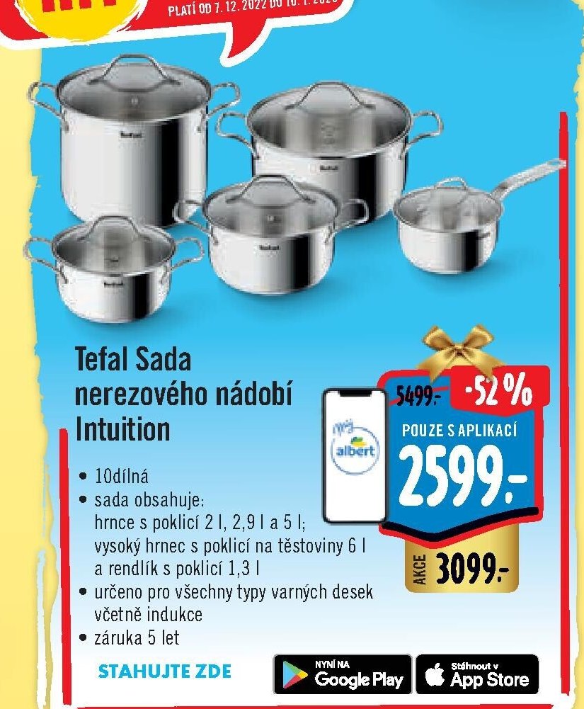 Tefal Sada nerezového nádobí Intuition