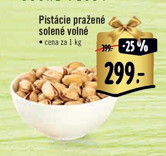 Pistácie pražené solené volné