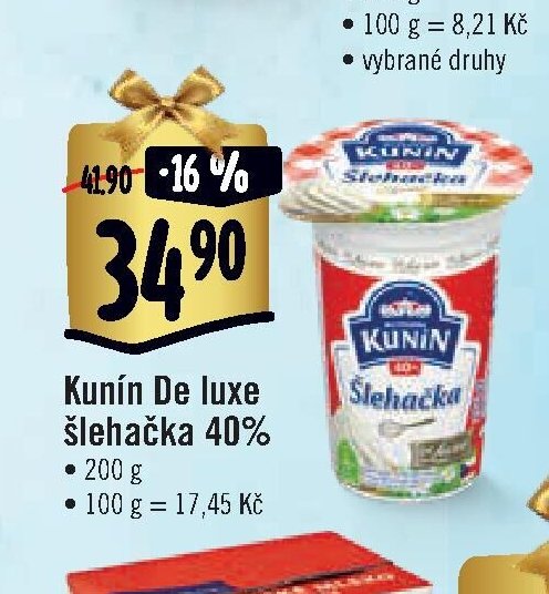 Kunín De luxe šlehačka 40%