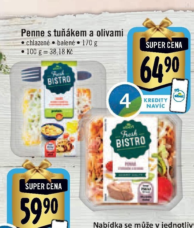 Penne s tuňákem a olivami