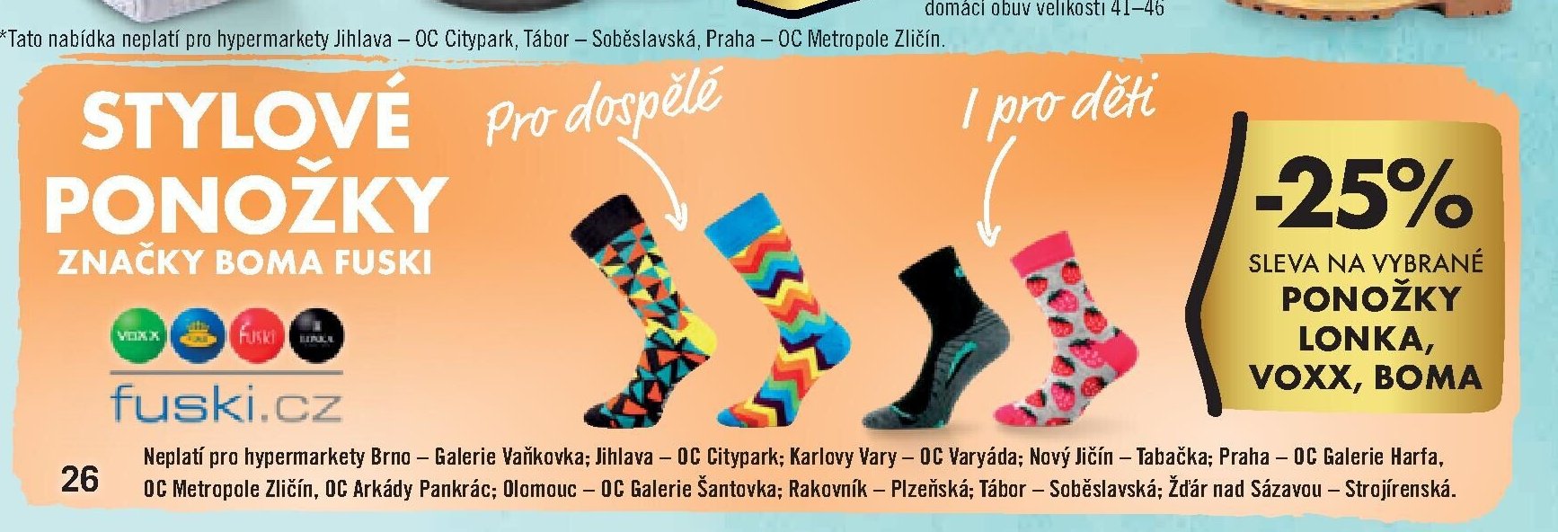 SLEVA NA VYBRANÉ PONOŽKY LONKA, VOXX, BOMA
