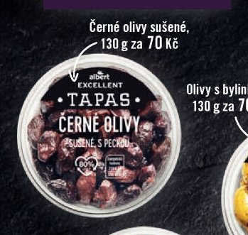 Černé olivy sušené, 130 g