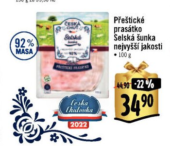 Přeštické prasátko Selská šunka nejvyšší jakosti
