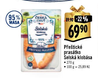 Přeštické prasátko Selská klobása