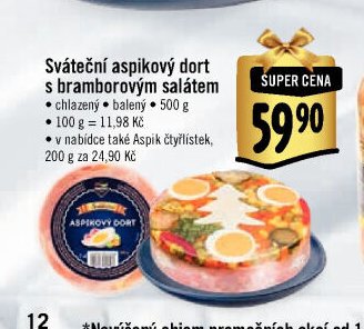 Sváteční aspikový dort s bramborovým salátem