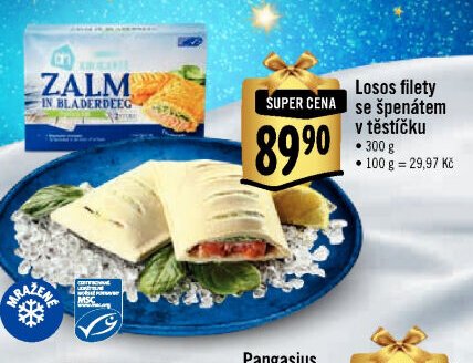Losos filety se špenátem v těstíčku