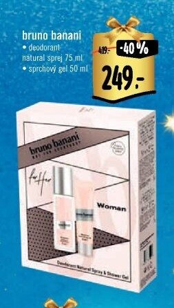 bruno banani deodorant natural sprej 75 ml, sprchový gel 50 ml