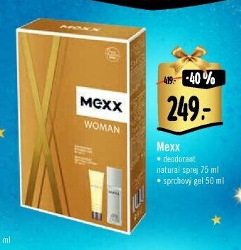 Mexx deodorant natural sprej 75 ml, sprchový gel 50 ml