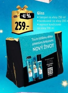 Gliss šampon na vlasy 250 ml, kondicionér na vlasy 200 ml, expresní kondicionér na vlasy 200 ml