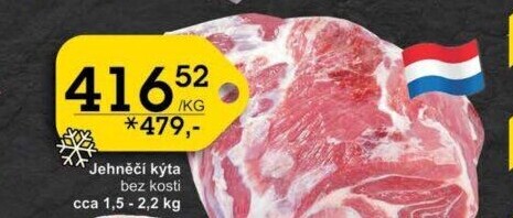 Jehněčí kýta bez kosti mražená