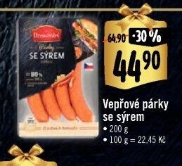 Vepřové párky se sýrem